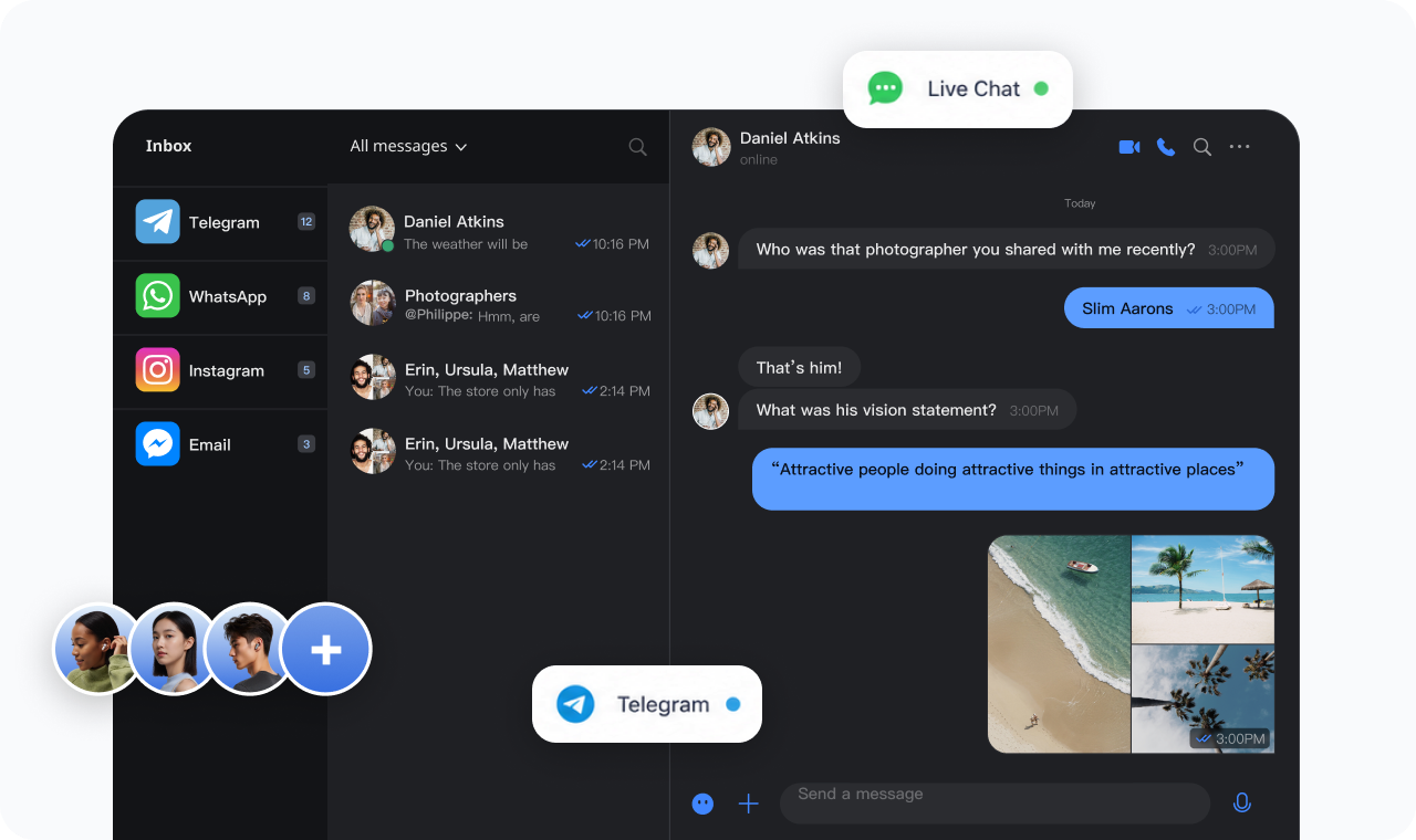 One inbox. Every channel. Zero switching.