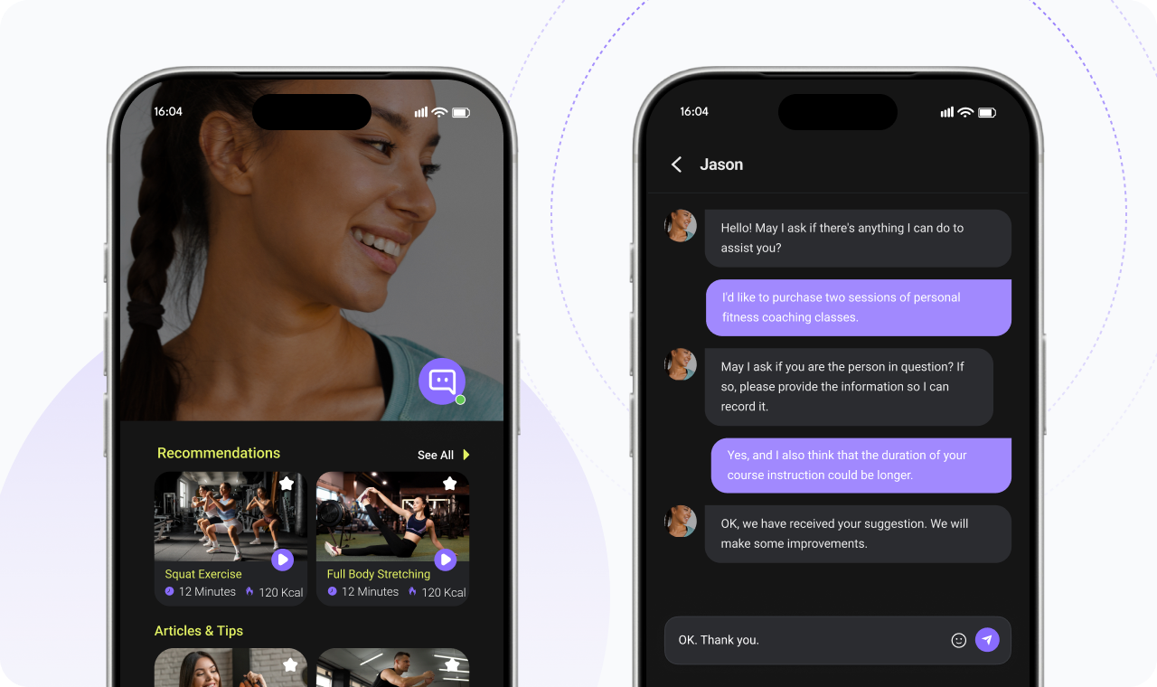 In-app chat on iOS & Android