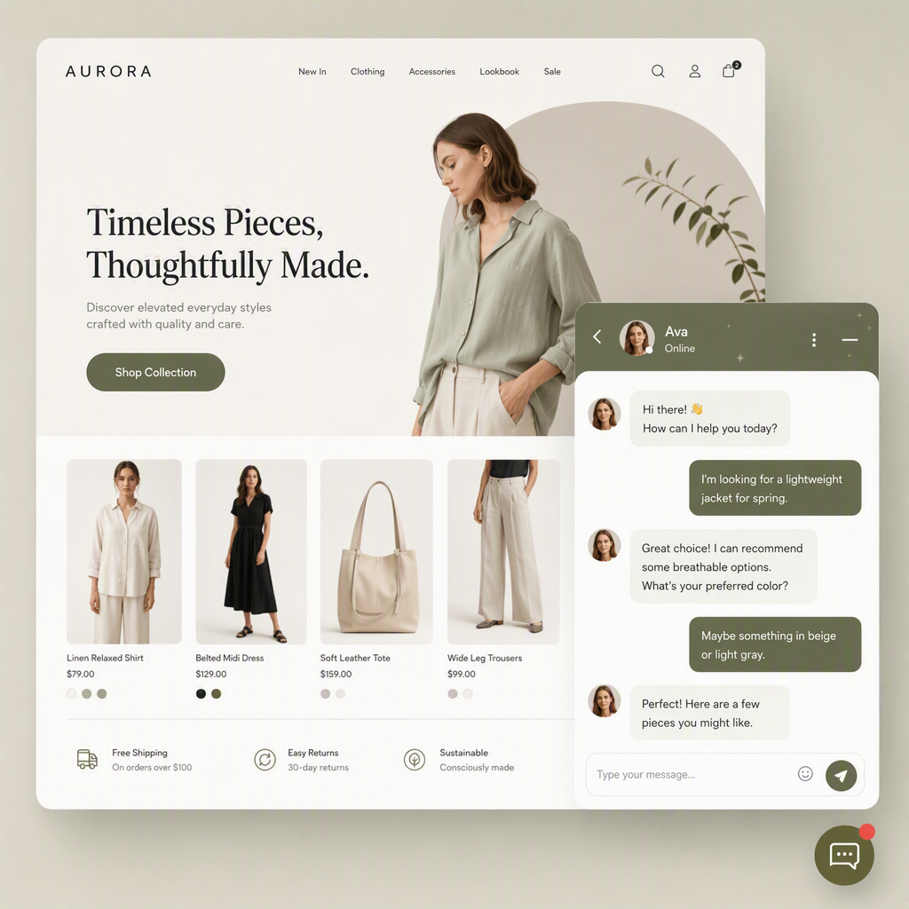 Web Widget product preview