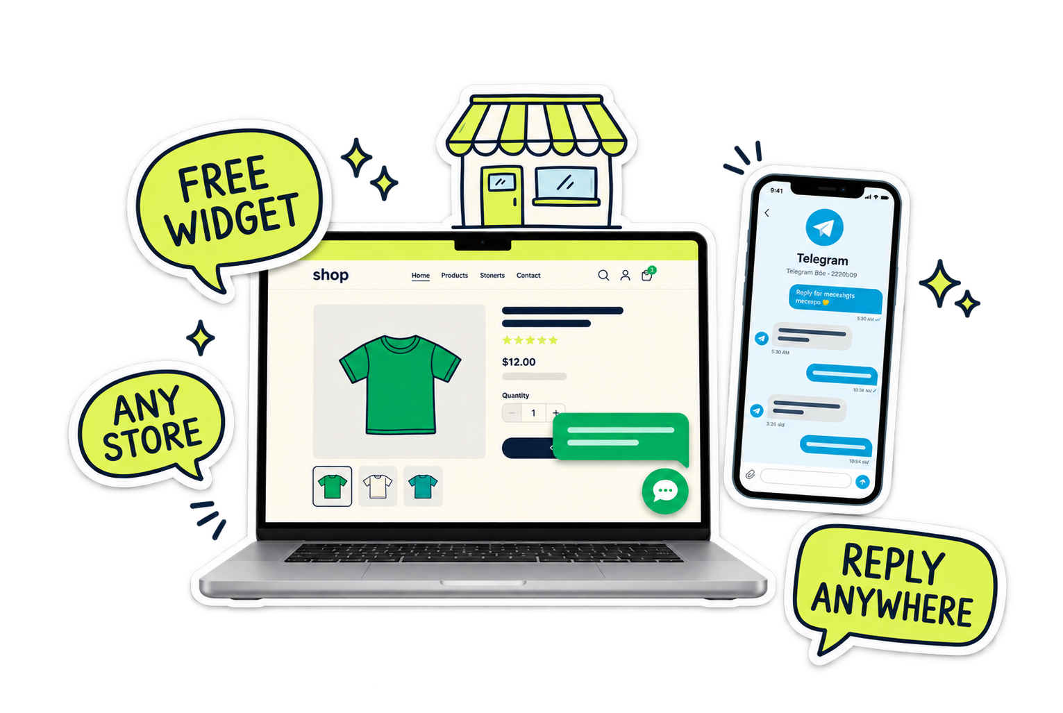 Knocket live chat widget on an eCommerce website