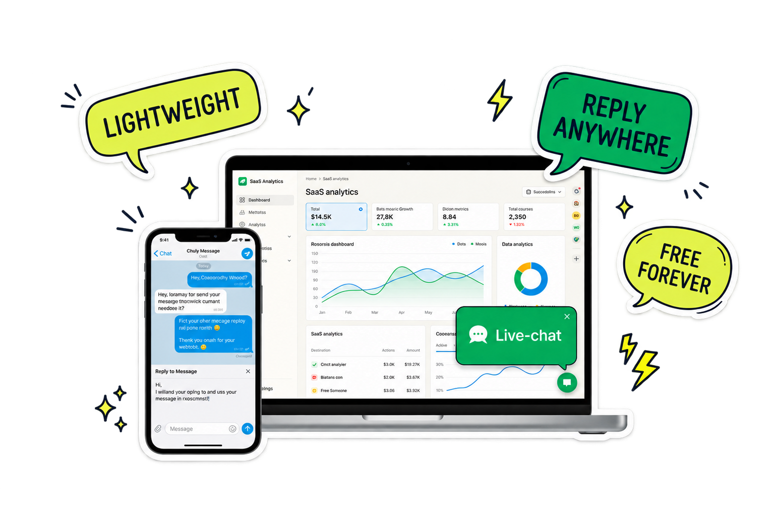 Knocket live chat widget inside a SaaS dashboard