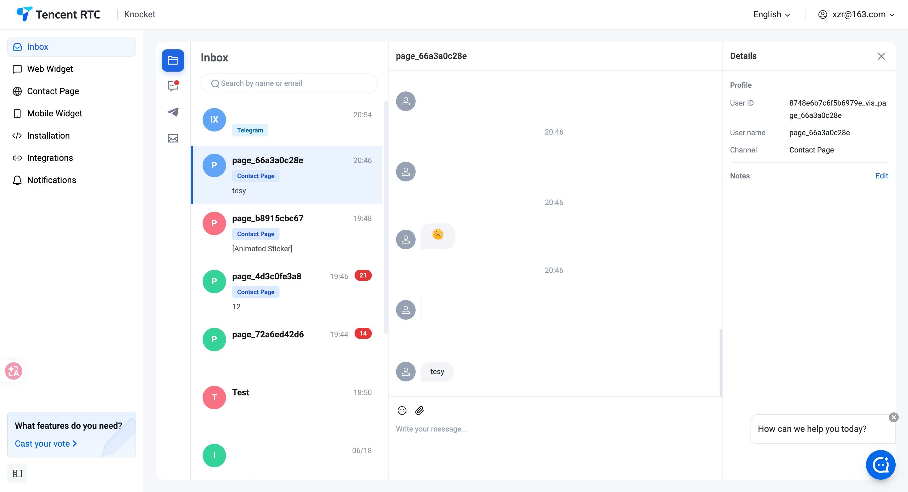 Unified inbox — every channel converges into a single Knocket inbox