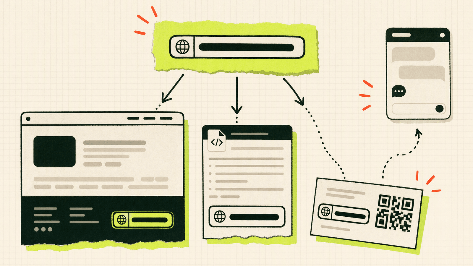 A simple contact page link shared across a website, README, and business card to show customer contact beyond a chat widget.