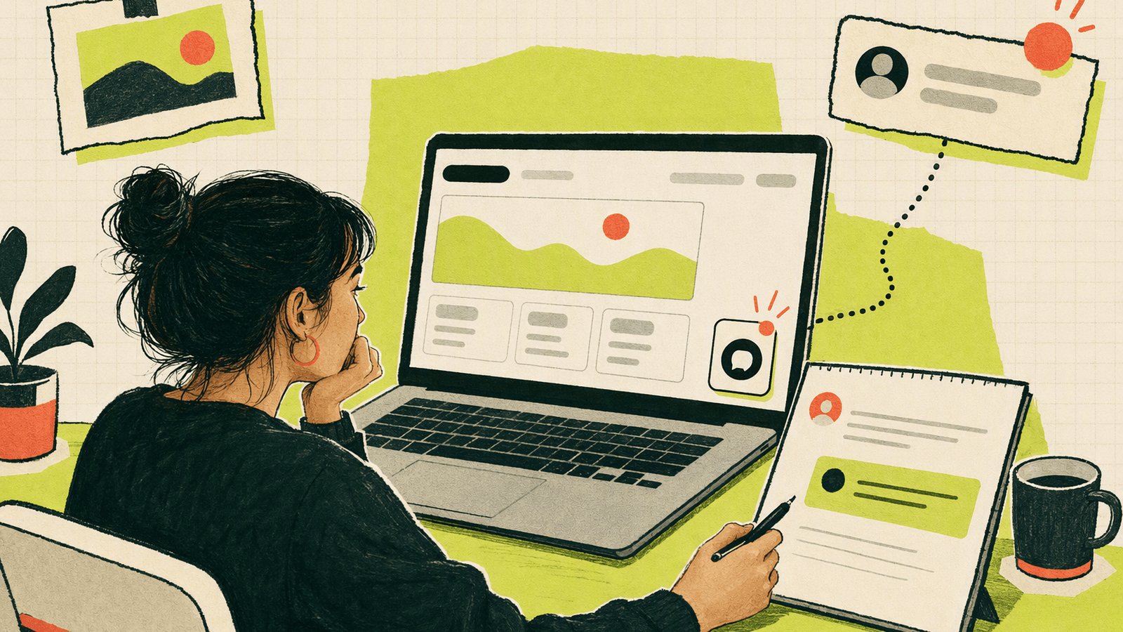 Support operator reviewing a customer question while a React app preview shows a small help widget on the product page.