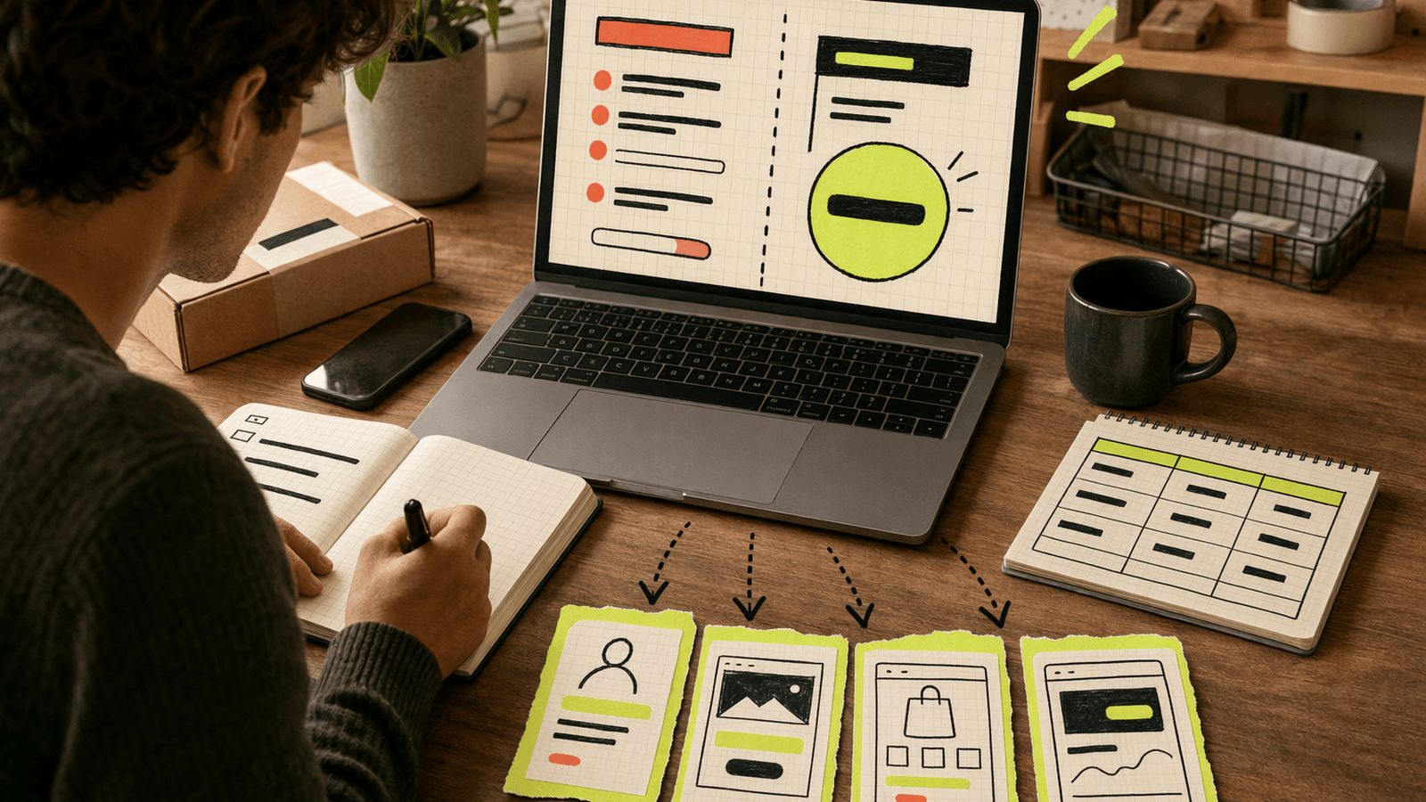 Solo founder compares live chat costs for a waitlist, ecommerce shop, and SaaS landing page at a real desk.