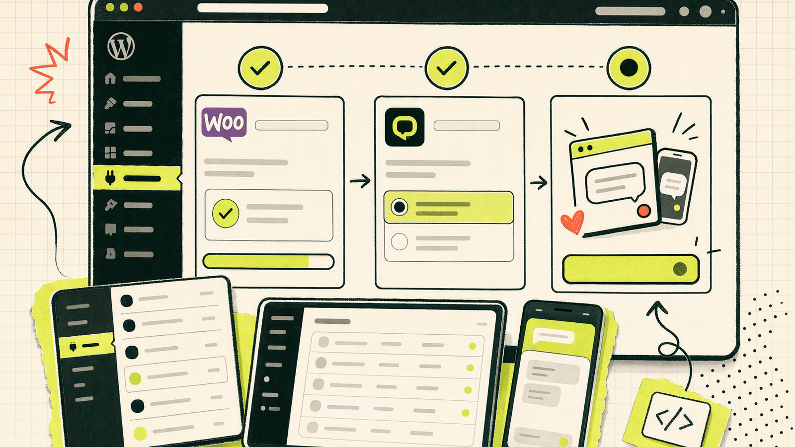 Knocket being installed on a WooCommerce store through WordPress settings in a simple setup flow.